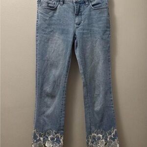Pilcro and The Letterpress by Anthropologie Floral Embroidered Bootcut Jeans